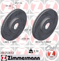 2X Zimmermann Bremsscheibe Black Z 200.2528.53 FüR Nissan Murano 2 Z51 1 Z50 VAN