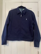 Vtg Ralph Lauren Golf Mens Navy Harrington Bomber Zip Jacket Lined Bi-Swing M