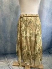 Vtg 90s Dressbarn Grunge Skirt Asymmetric Goblincore Fairy Chiffon Paisley Belt