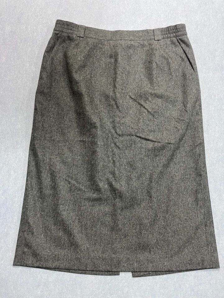 Jobis Grey Wool Cashmere Pencil Skirt Lined Elegant Secretary Dark Academia L