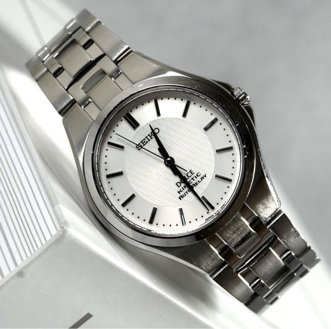 SEIKO DOLCE KINETIC AUTO RELAY 腕時計 Seiko Dolce Kinetic Auto Relay Watch Silver Dial 41mm Self