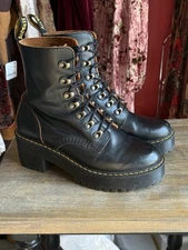 Dr. Martens Leona Women's Heeled Boots Vintage Leather 7 Combat Goth Punk Alt