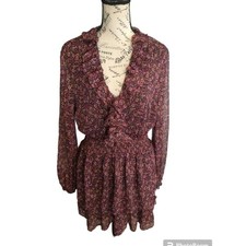 Zara  puff sleeve ruffled floral  print dress Sm Boho Feminine Cottage Core