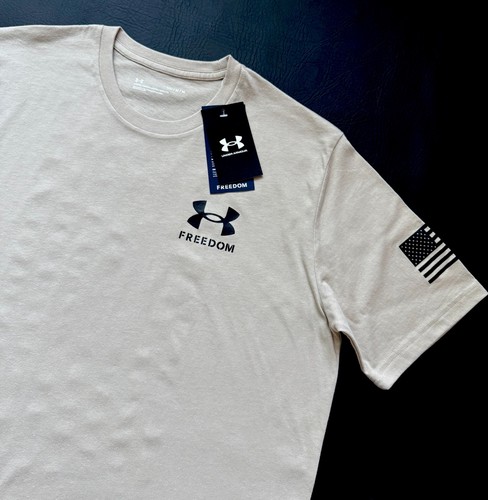 UNDER ARMOUR Mens FREEDOM Flag USA Tshirt Short Sleeve Sand Size Medium M NWT - Bild 6 von 11