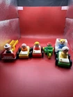Vintage Fisher-Price Little People Garage Cars & People figures 6 Cars 6 People