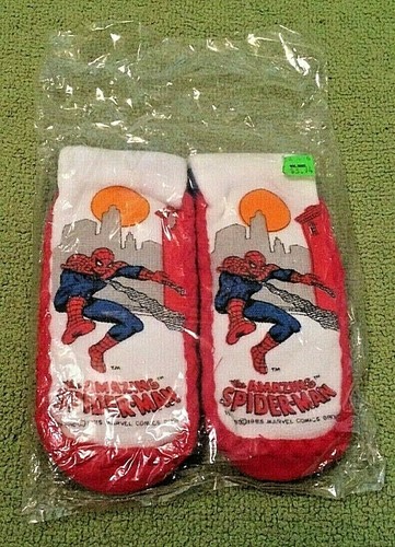 1984 Spider-Man Slippers NOS NIB Rare Collectible Marvel Comics Taiwan Childrens