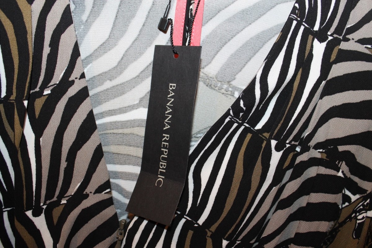 【Issa LONDON】BANANA REPUBLIC　 袖広ZEBRA柄 2 Banana Republic Issa London Coll Zebra olive black Kimono