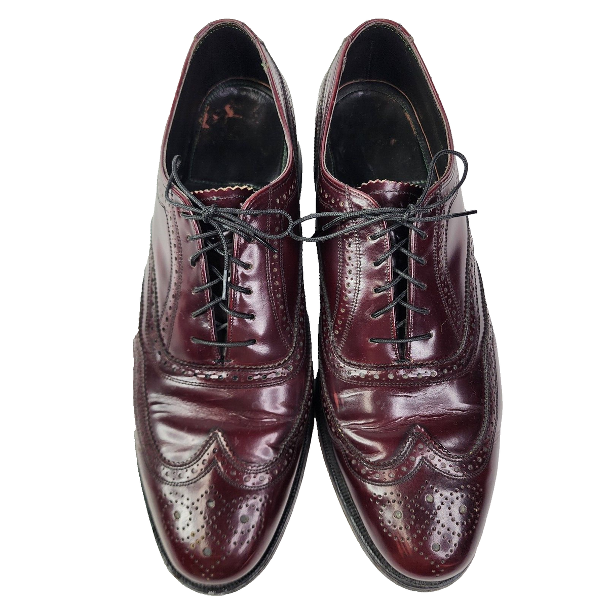 Florsheim Shoes Imperial Wingtip Leather Burgundy Oxblood  display picture 2