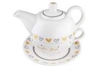 Gilde Tea For One Beste Zeit Mit Herzmotiv Und Spruch