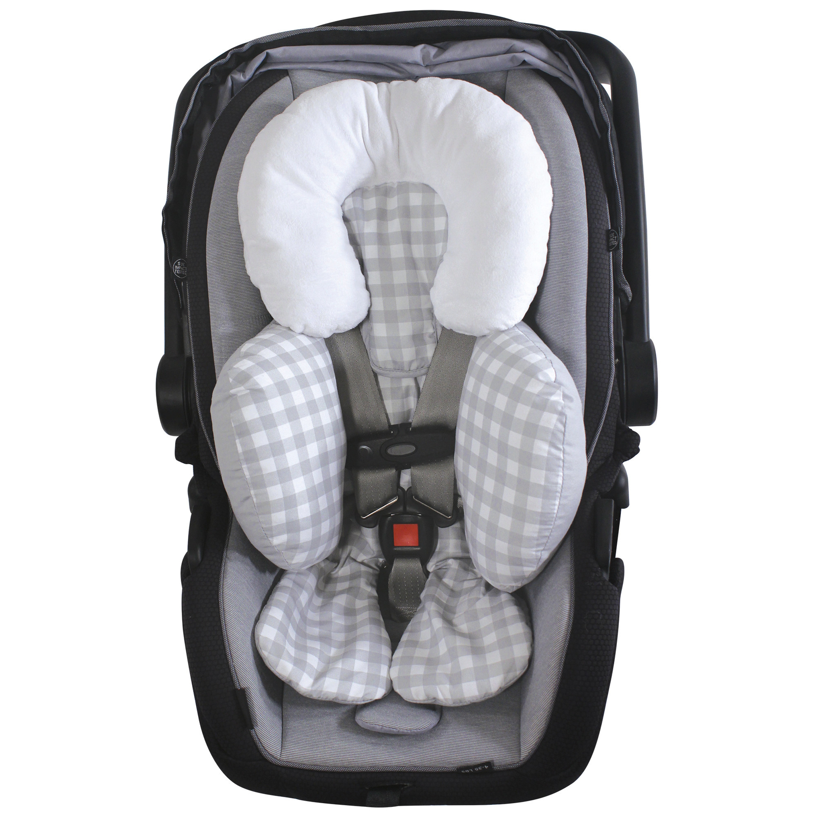 Hudson Baby Infant Unisex Car Seat Body Support Insert, Gray Gingham