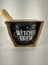 New~Ceramic Witches Brew Mortar & Pestle Decor Set~Wicca