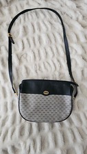 Vintage Gucci Navy Micro Monogram Ophidia Web Canvas Italy Crossbody Bag Purse
