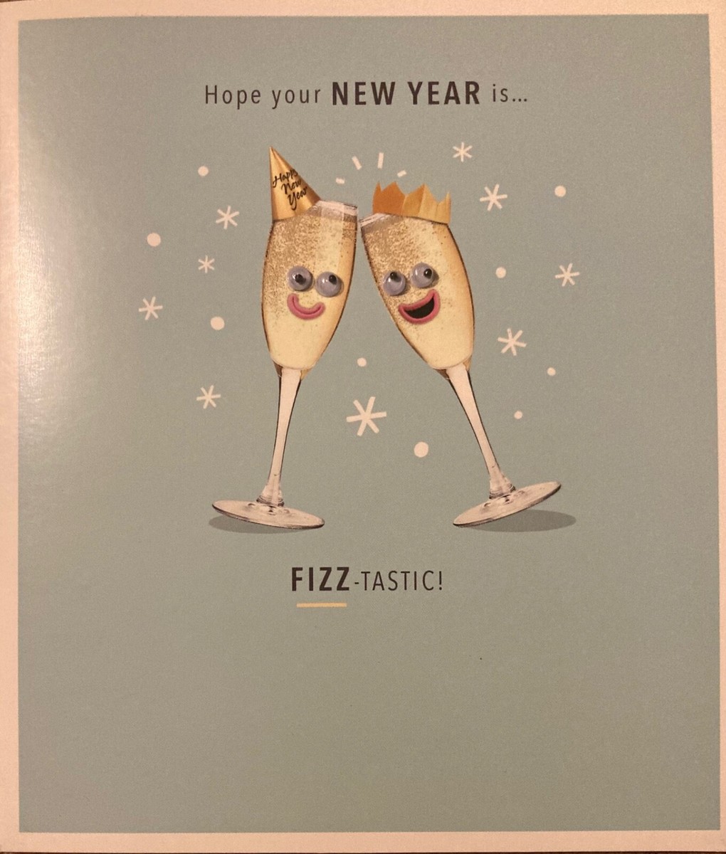 CUTE &amp; FUN CHAMPAGNE CELEBRATION PARTY HAPPY NEW YEAR WISHES 