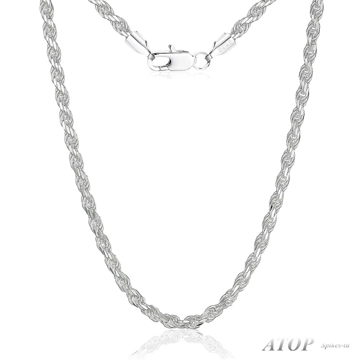 silver rope necklace products for sale | eBay