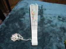 Vintage Asian Folding Hand Fan Sheer Fabric Embroidered Peacock Ornate