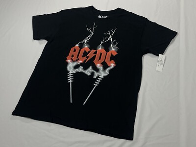 ACDC T-Shirt, Red Logo With Thunder - Band Tour Tee (Size Large) New With Tags