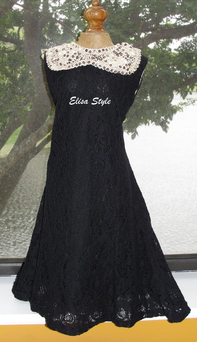 Robe De Fête Noire élégante Sans Manches Pour Fille Taille 6X - Neuve Sans étiquettes
