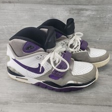 Nike Air Trainer SC 2 Mid Trainers White Gray Purple 443575-101 Size 8.5