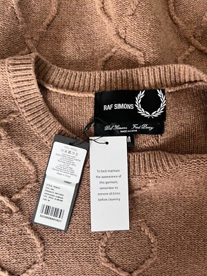 Raf Simons x Fred Perry Wool Patched Oversized Sweater - Size
