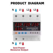 Automatic Transfer Switch Uninterrupted Power Phase Selector Changeover 63A 100A