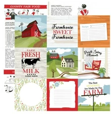 2 Sheets of Carta Bella Paper FARMHOUSE LIVING 12x12 Cardstock - 4x4 Journaling