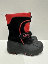 Totes toddler size 6M waterproof insulated black red snow suede  man made boots