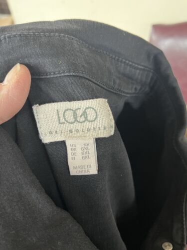 LOGO Lori Goldstein schwarzes Jeanshemd Kleid 5X Baumwolle Poly Elasthan - Bild 4 von 4