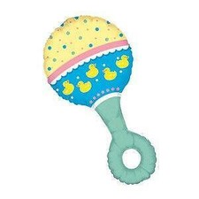Baby Shower Rattle and Duckies Balloon