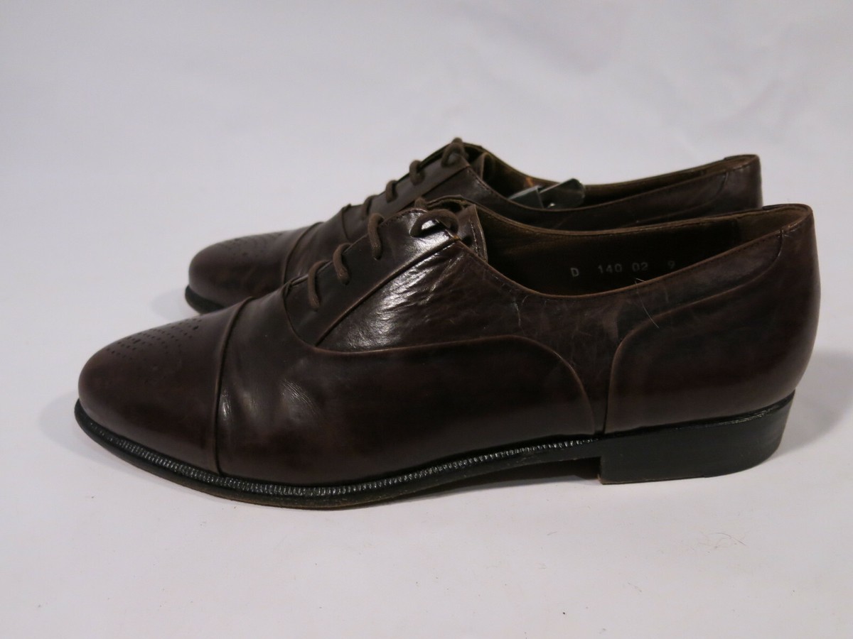 Mens Santoni Italy Vintage Brown Leather Brogue Dress Shoes Oxfords Size 9 D GUC Santoni - Kaj Dark Brown Bicolor Brogue Leather Oxford main image 3