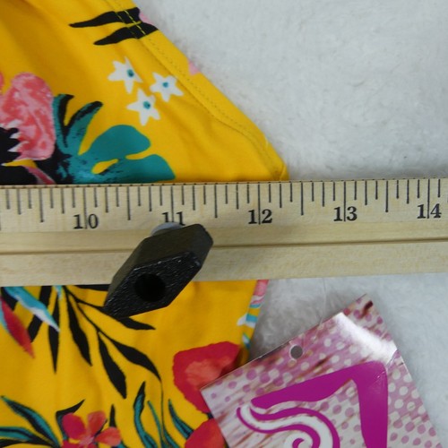 Kanu Surf Swimsuit Girls 14 Yellow Mango Floral One Piece Halter Brooke 7555 - Picture 10 of 12