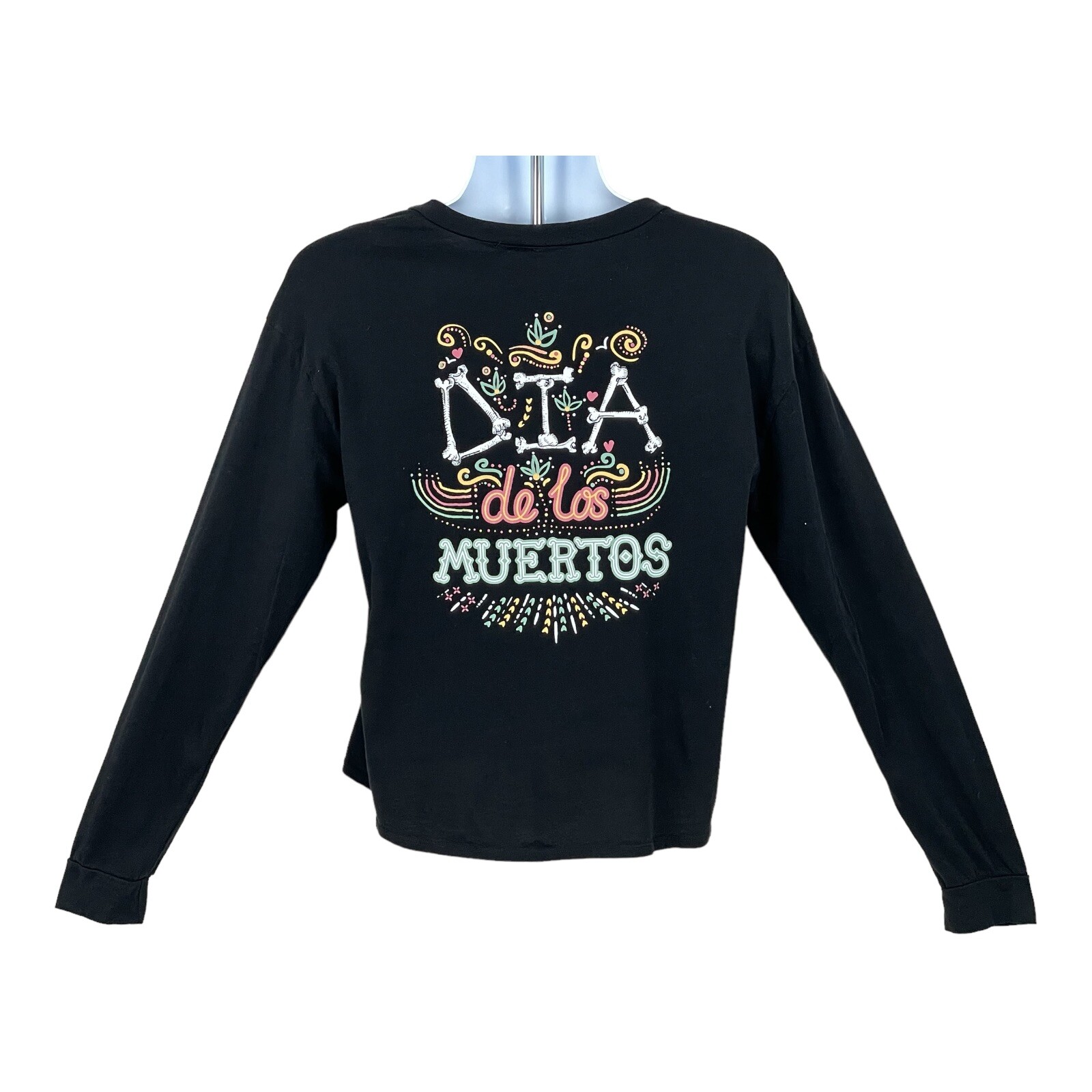 Dirtee Laundry Dia de Los Muertos T-shirt Womans M Black Graphics Sugar Skull