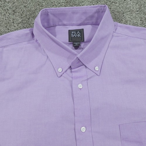 Jos A Bank Dress Shirt Men's 18.5 34 Traditional Fit Button Dow Blue - Picture 3 of 10