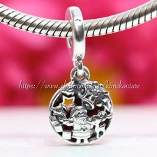Authentic Pandora Santa Love Peace Joy Sterling Silver Charm 798468C01