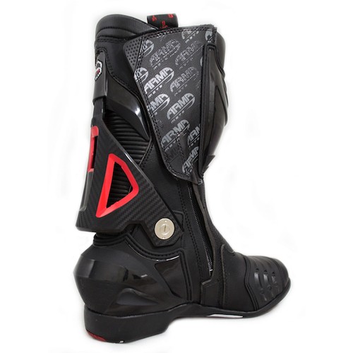 ARMR Moto Harada 'R' Motocicleta Moto Deportes Carrera Carretera Botas Negras - Imagen 4 de 8