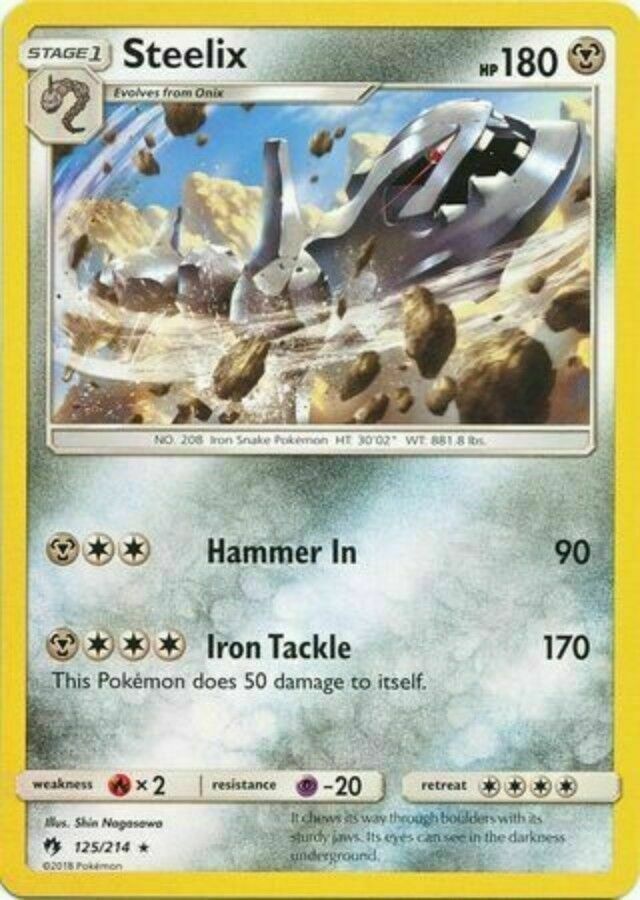 POKEMON CARD STEELIX 125/214 NO 208 IRON SNAKE POKEMON TCG CCG