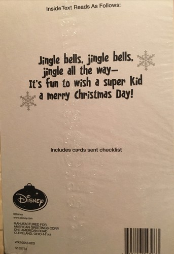 Disney Mickey Minnie Pluto Donald Christmas Greeting Card 6ct American Greetings - Picture 2 of 4