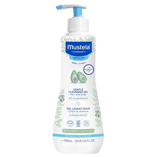 Mustela Baby Gentle Cleansing Gel - Baby Hair & Body Wash with Avocado | Opened