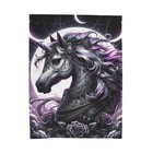 Velveteen Plush Blanket Unicorn Gothic Lace Fantasy Art Dark Moon Mythical Decor
