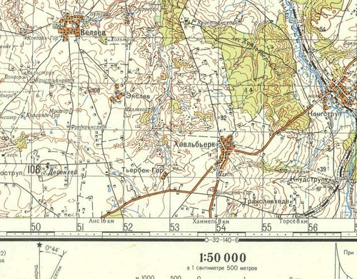 Mapas topográficos militares soviéticos rusos - LANGA (Dinamarca), 1:500 000 edición 1961 - Imagen 2 de 5
