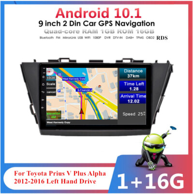9'' Android 10.1 Car Stereo Radio GPS For Toyota Prius V Plus Alpha 2012-16 LHD