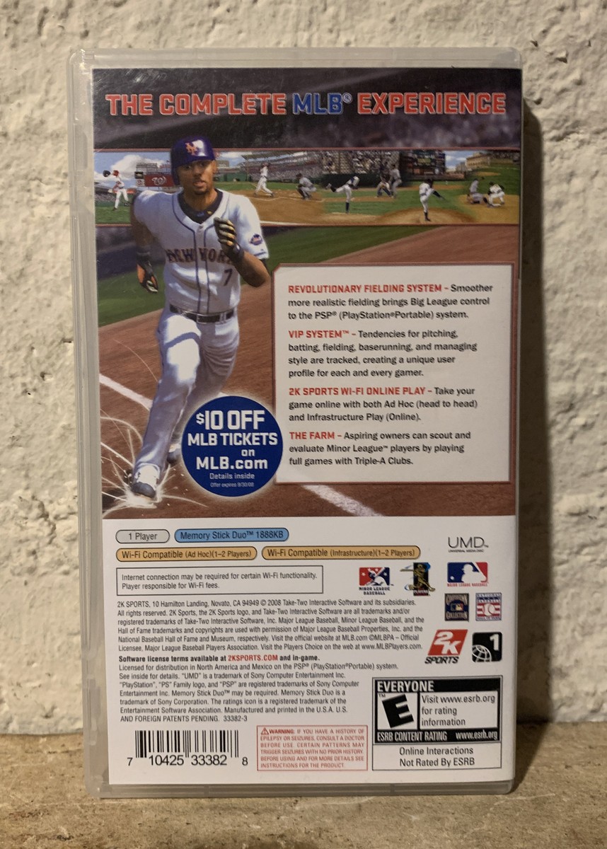 Sony PSP Format MLB 2K8 Jose Reyes Mets Cover Game Complete