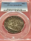 1954 D Franklin Half Dollar PCGS MS 64 FBL Toning on obverse