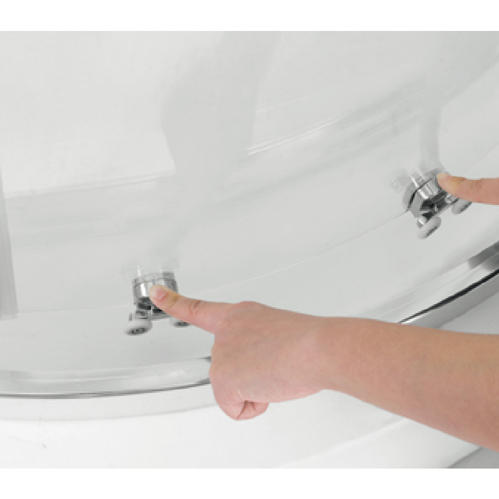 SUNNY SHOWER Sliding Shower Door NeoRound Corner Frameless Shower