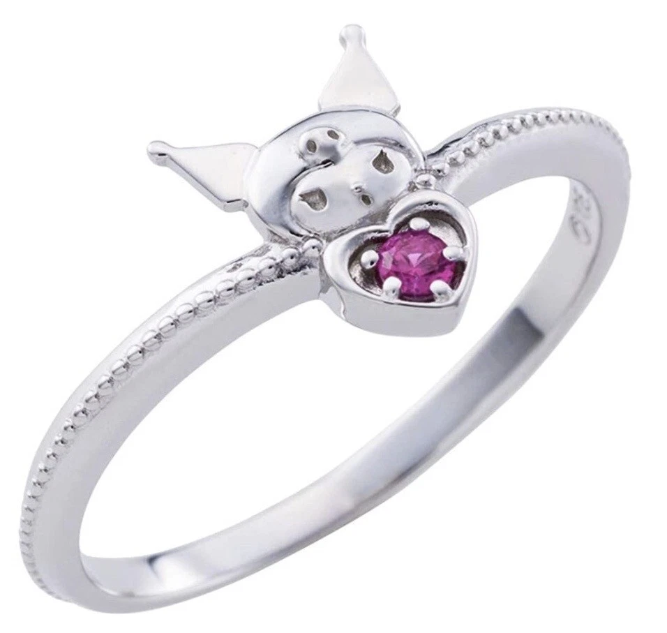 Sanrio Kuromi Ring Silver limited Heart Jewelry My Melody SAKU R002RD