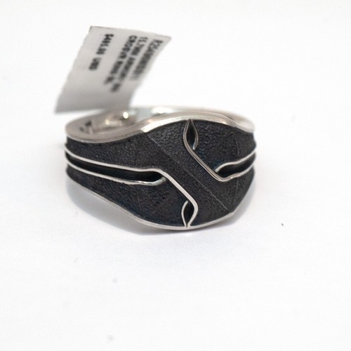 New DAVID YURMAN Men's 15.7mm Armory Signet Crossover Ring Silver Size 11