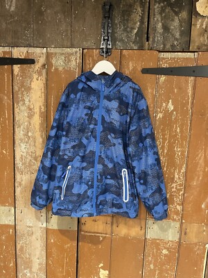 Top & Sky Kinder Jacke Mantel mit Kapuze blau gemustert Kinder Jungen Größe 150 cm