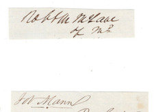 Robert Milligan McLane (1815-1898) Signed Clip / Autographed Governor Maryland