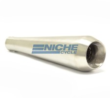 Megáfono silenciador de acero inoxidable cono inverso boca grande de 13" cepillado 1,625"