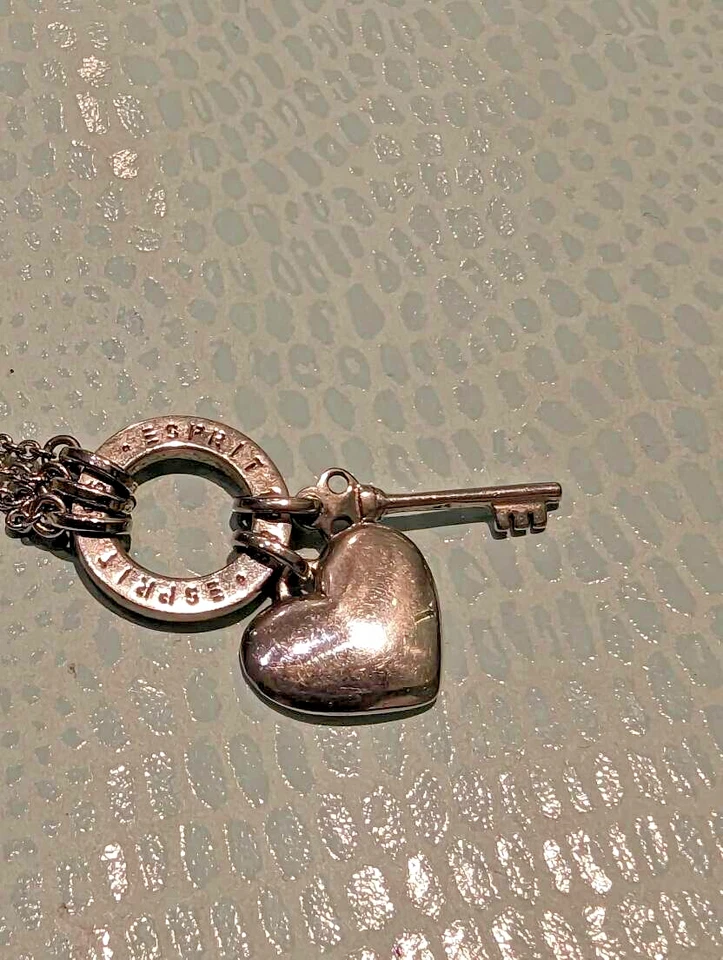 Esprit Kette 925 Silber Herz Schlüssel Zirkonia Damen elegant 8,97g - Bild 3 von 4