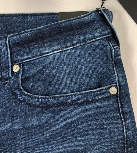 NUEVO CON ETIQUETAS TRUE RELIGION Hombres Ricky Pantalones de mezclilla relajados calce recto 38 X 34 lavado medio de marea - Imagen 12 de 17